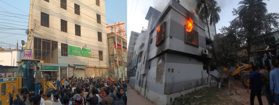 নওগাঁয় আ.লীগ কার্যালয় ও সাবেক মন্ত্রী সাধনের বাড়ি ভাঙচুর