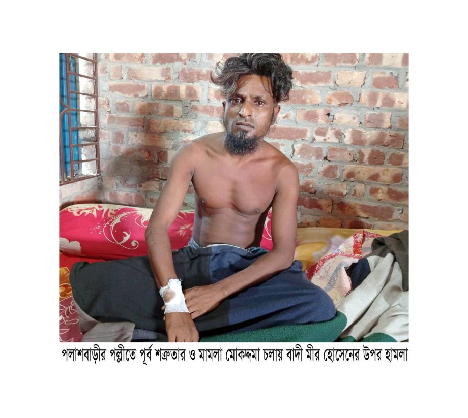 পলাশবাড়ীর পল্লীতে পূর্ব শত্রুতার জেরে এক ব্যক্তির উপর হামলা