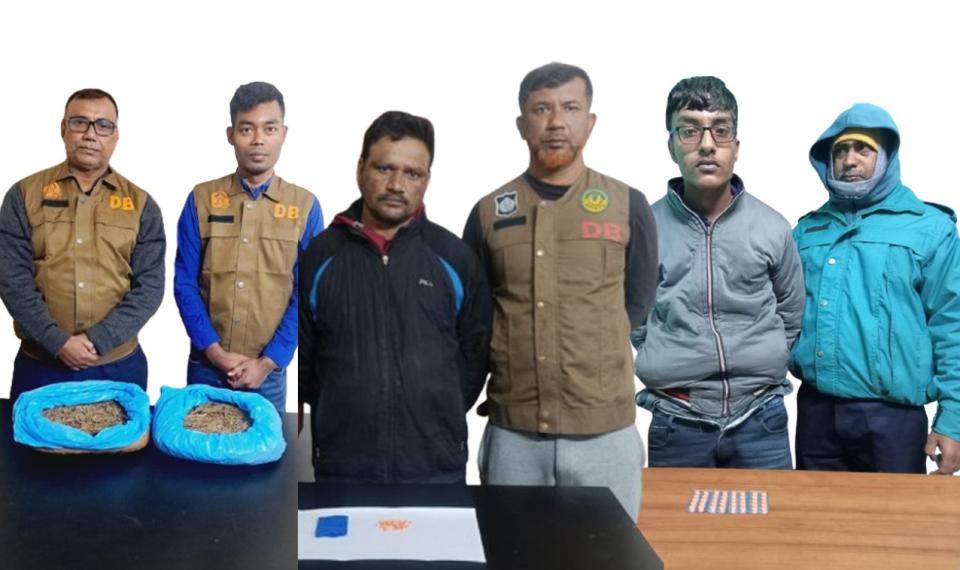 রাজশাহী নগরীতে মাদকবিরোধী অভিযানে দুই কারবারি গ্রেফতার