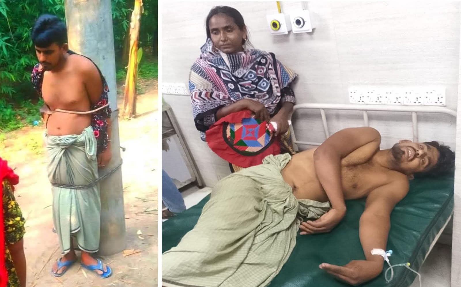 গাবতলীতে খুঁটিতে বেঁধে এক ব্যক্তিকে মারপিট