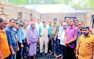 গাবতলী উপজেলার বাগবাড়ীতে অগ্নিকাণ্ডে ক্ষয়ক্ষতি পরিবারের পাশে সাবেক এমপি লালু