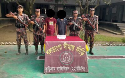 কুড়িগ্রাম সীমান্তে বিজিবির অভিযানে মাদক ও চোরাই পণ্যসহ আটক-৩