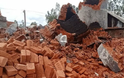 সাঘাটায় অবৈধ ইটভাটার চিমনি গুঁড়িয়ে দিল প্রশাসন