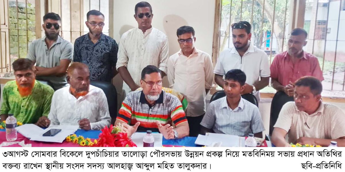 তালোড়া পৌরসভায় ২৫ কোটি টাকার উন্নয়ন প্রকল্পে মতবিনিময় সভা
