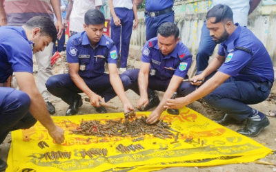 বগুড়ায় ড্রেন খুঁড়তেই মিলল ৩৪০ রাউন্ড গুলি