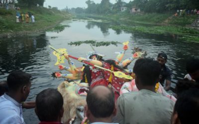 বগুড়ায় প্রতিমা বিসর্জনের মধ্য দিয়ে শেষ হলো শারদীয় দুর্গোৎসব